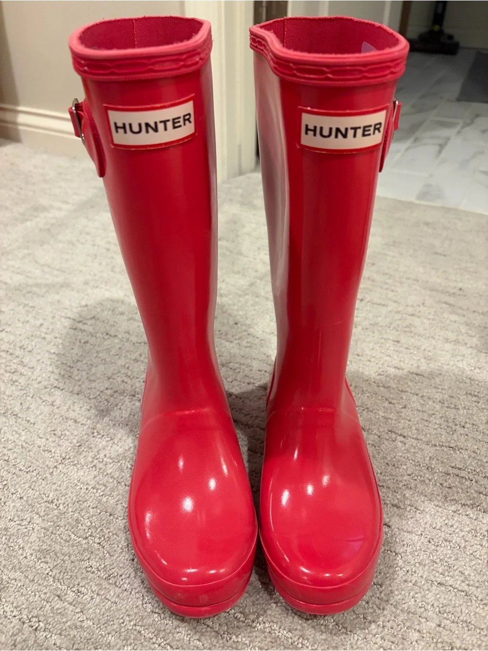 Hunter Kids Gloss Pink Tall Rain Boots